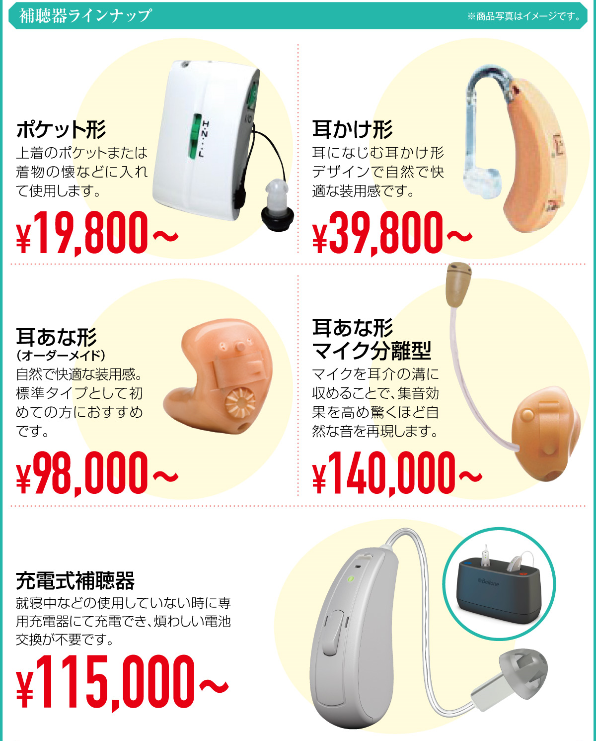 補聴器ラインナップ